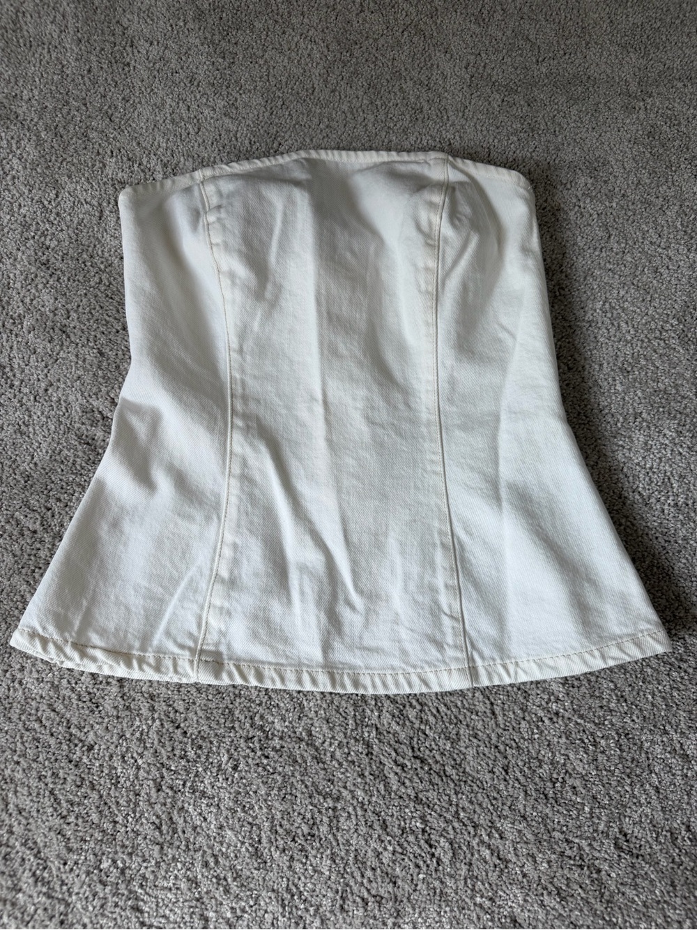 Zara Strapless Bustier Top Women’s Size Small Off White Back Zip